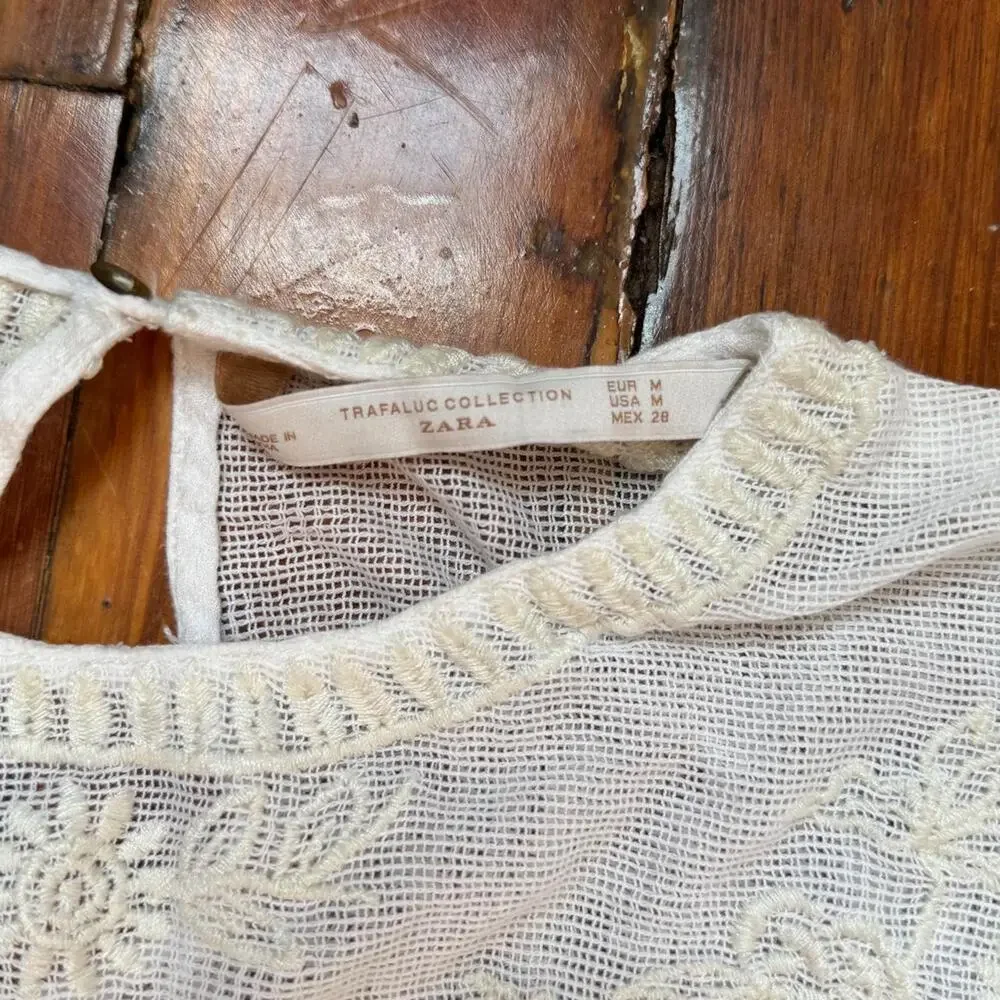 Zara white lace blouse